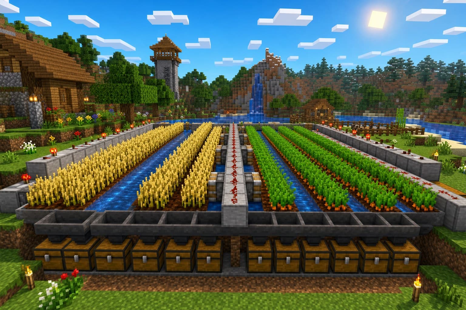 Screenshot showing make an automatic farm in minecraft in Minecraft